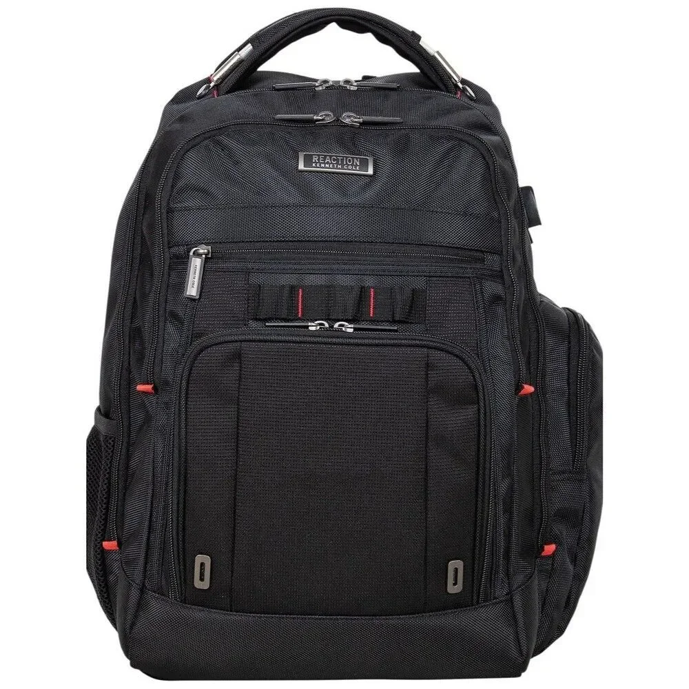 Kenneth Cole Reaction Black Backpack with Red Accents, travel bag